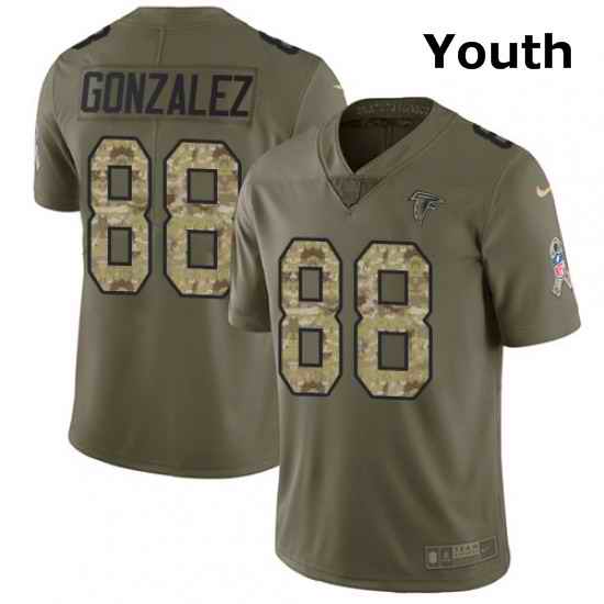 Youth Nike Atlanta Falcons 88 Tony Gonzalez Limited OliveCamo 2017 Salute to Service NFL Jersey